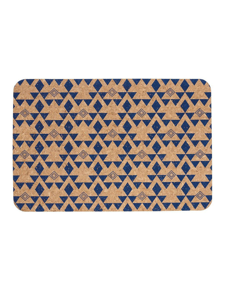 Ladelle Arise Navy Printed Cork 4pk Placemat Australian Kitchen